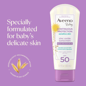 Aveeno Baby Crème Solaire Minérale SPF 50 côté