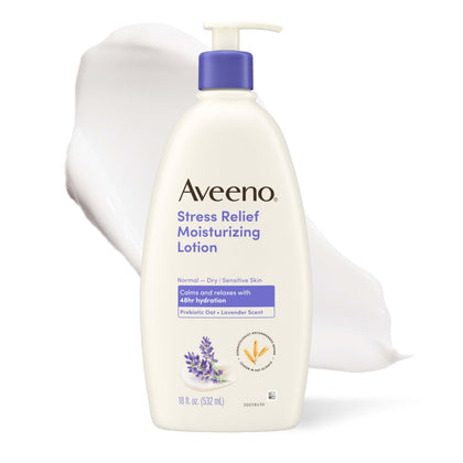 Aveeno Crème Hydratante Corps Stress Relief Lavande 532 ml vue avant