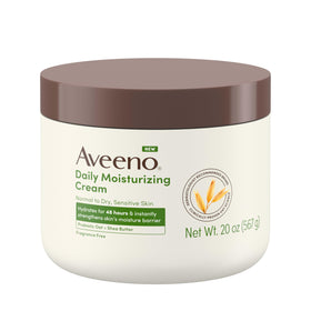 Aveeno Crème Hydratante Quotidienne 630g vue avant avec texture crémeuse