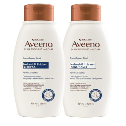 Aveeno Fresh Greens Shampoo 355 ml et Après-Shampooing 355 ml, vue avant