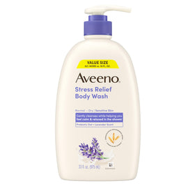 Aveeno Gel Douche Apaisant 33 fl oz vue avant avec étiquette lavande