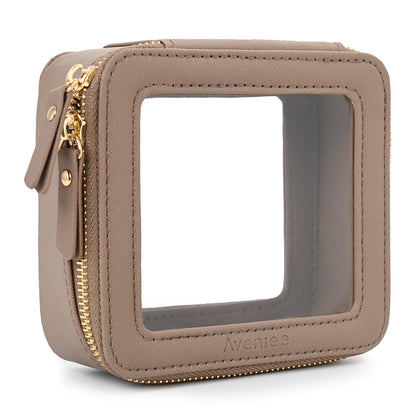 Aveniee Mini Trousse de Maquillage Claire vue de face en taupe