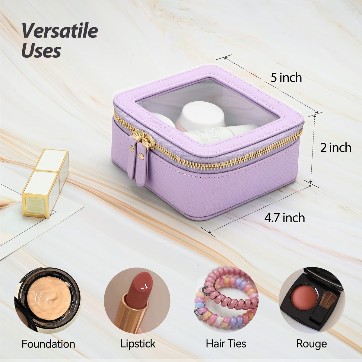 Aveniee Mini Trousse Maquillage Transparente à l'intérieur d'une voiture