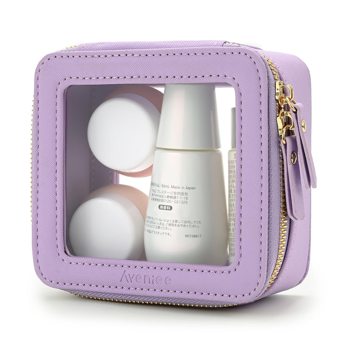 Aveniee Mini Trousse Maquillage Transparente emballée dans sa boîte