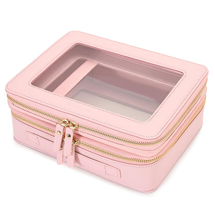 Aveniee Organiseur de Maquillage XL Rose devant avec compartiments