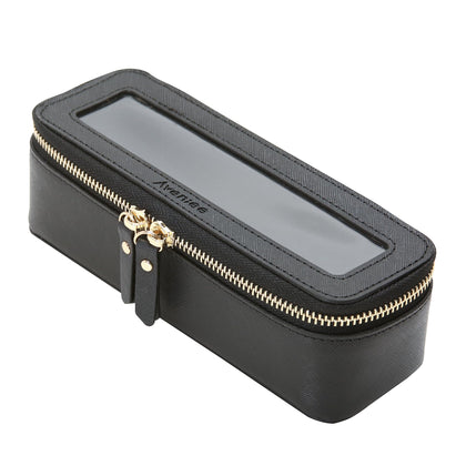 Aveniee trousse à maquillage transparente vue de face avec double zip