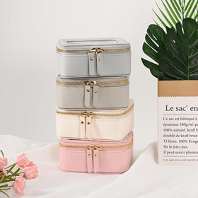 Aveniee trousse de maquillage en PU avec fermeture éclair en métal