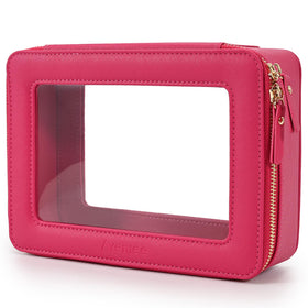 Aveniee trousse de maquillage rose avec fermeture éclair visible