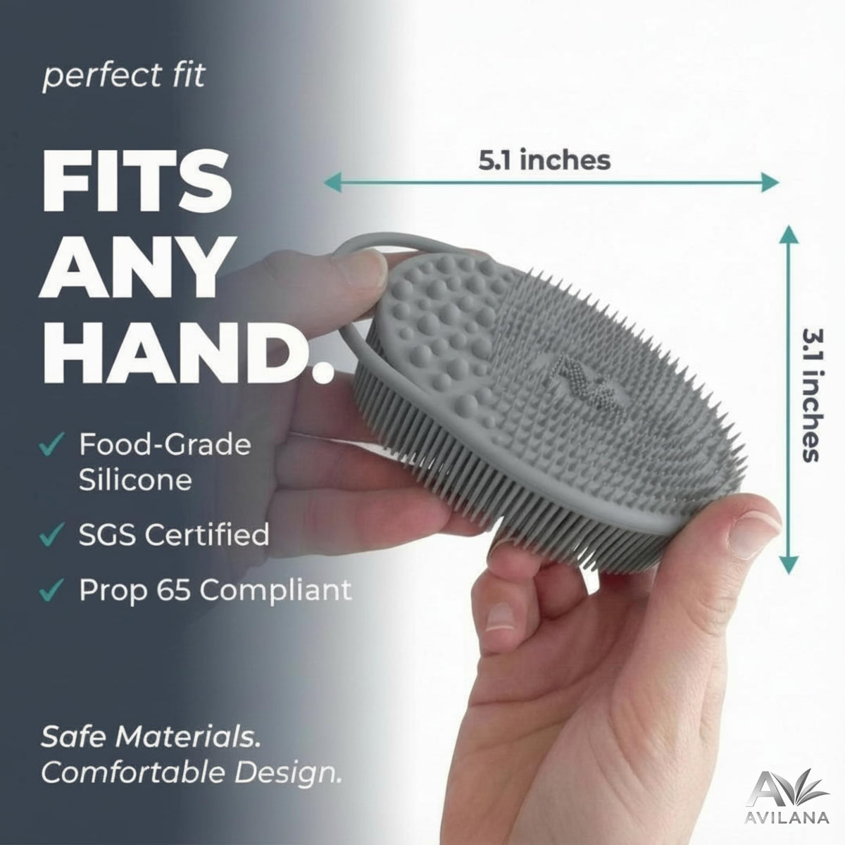 Avilana Exfoliant Corps en Silicone avec boucle de suspension