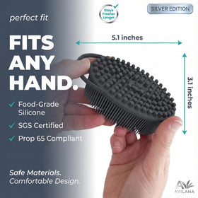 Avilana gant de bain en silicone dans un packaging premium