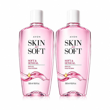 AVON Huile de Bain Soft & Sensual 500 ml, vue avant avec étiquette