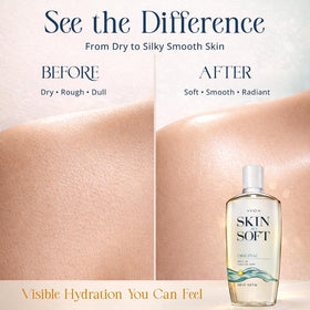 AVON Skin So Soft Huile de Bain 16,9 oz avec flacon ouvert