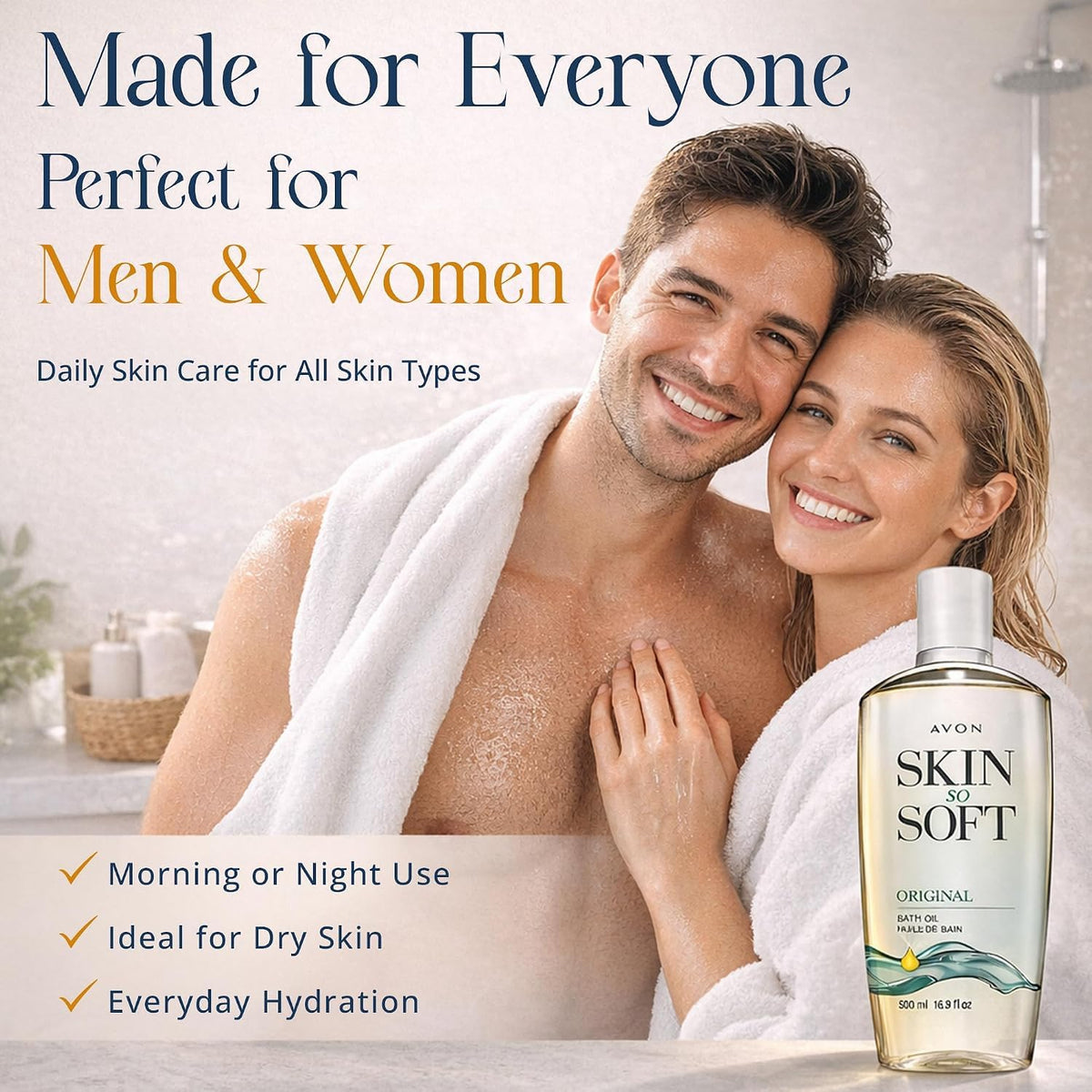AVON Skin So Soft Huile de Bain 16,9 oz en utilisation familiale