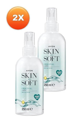 AVON SKIN SO SOFT Huile sèche Jojoba 250ML vue arrière avec ingrédients