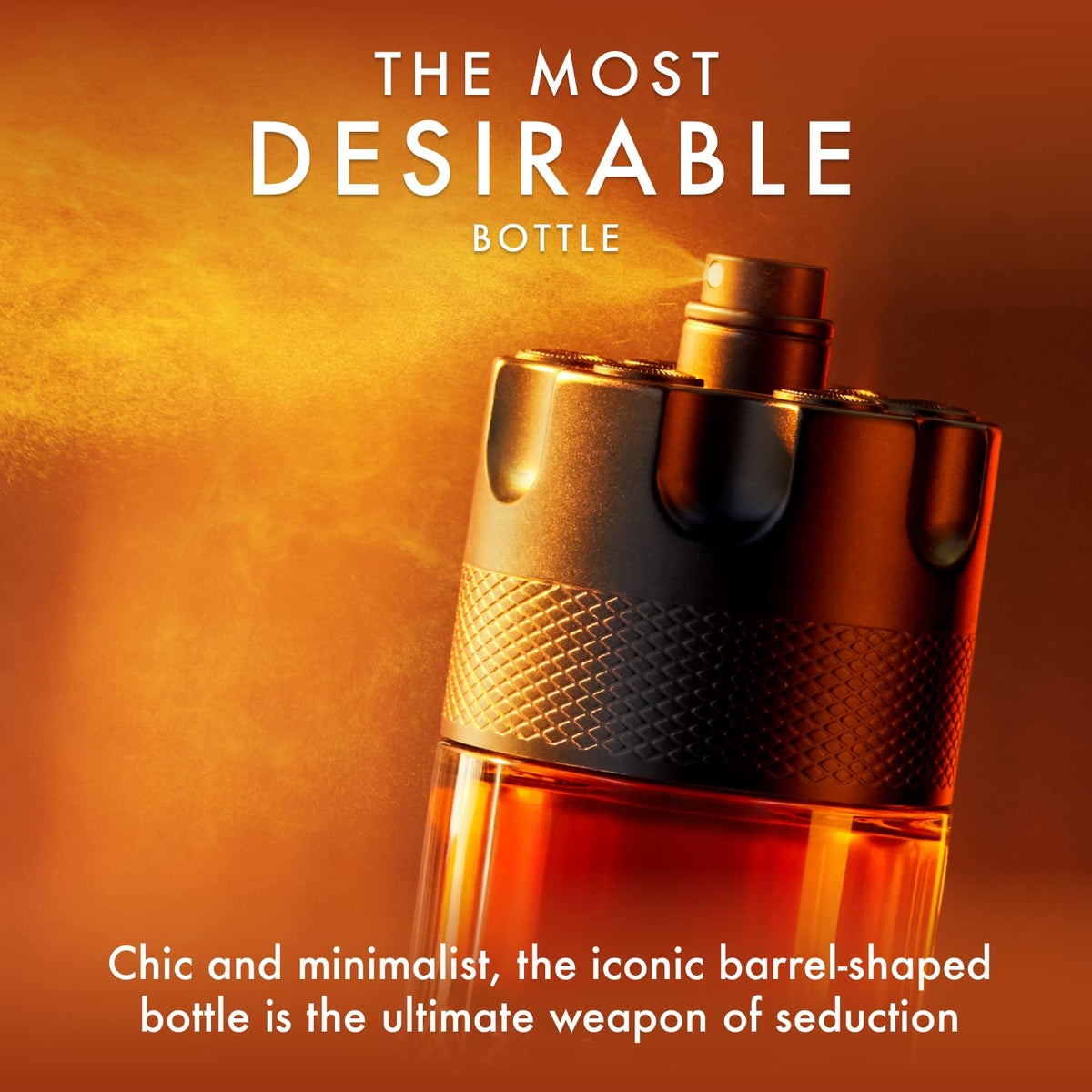 Azzaro The Most Wanted Parfum avec un fond de décor élégant