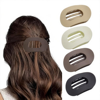 B.PHNE clips à cheveux ovales mat en couleur assortie, vue de face
