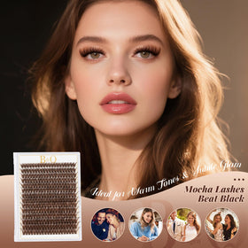 B&Qaugen Cils Brown Mocha avec style wispy et naturel