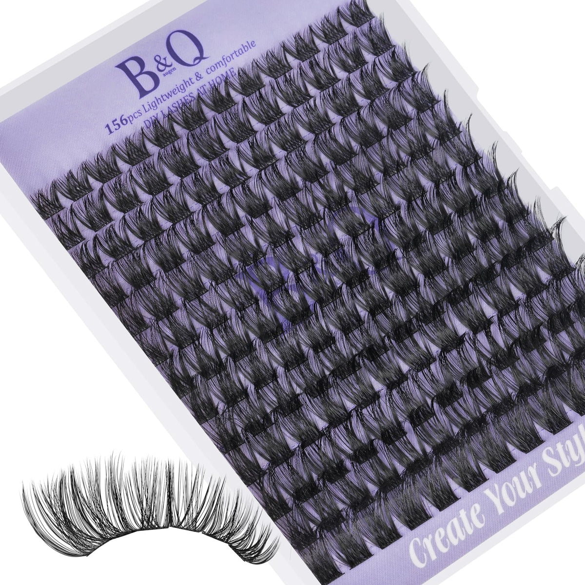 B&Qaugen Cils en grappes 156PCS, plateau avec 72 grappes
