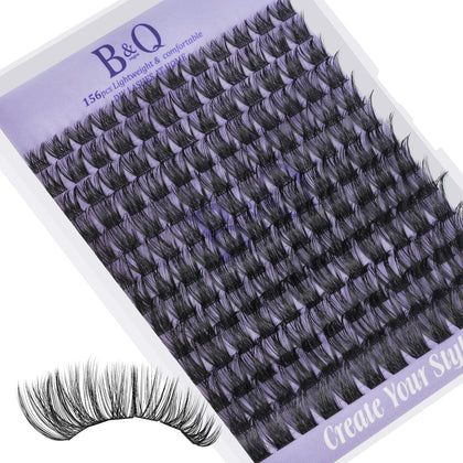 B&Qaugen Cils en grappes 156PCS, plateau avec 72 grappes