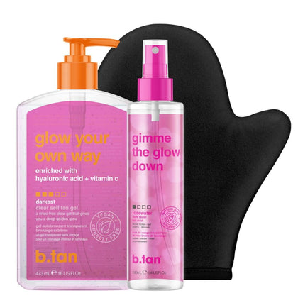 B.TAN Gel Auto-Bronzant Transparent 1h avec gant d'application