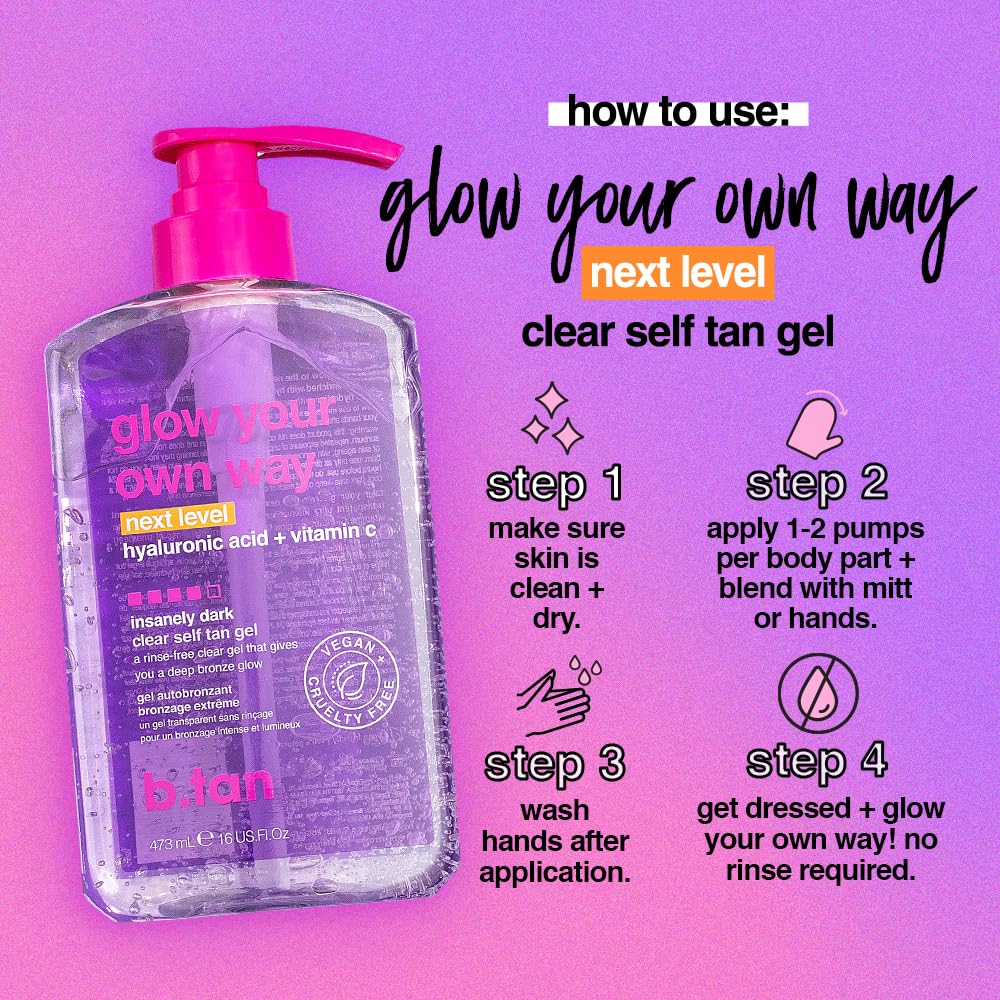 B.TAN Gel Autobronzant Transparent étiquette et ingrédients