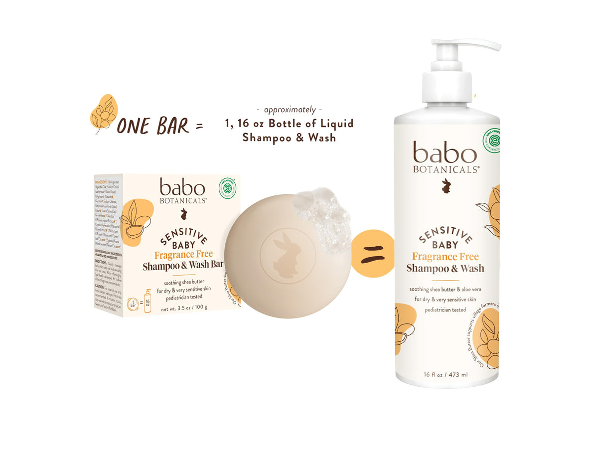 Babo Botanicals Shampoo & Bar Douche 2-en-1 en utilisation