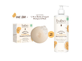Babo Botanicals Shampoo & Bar Douche 2-en-1 en utilisation