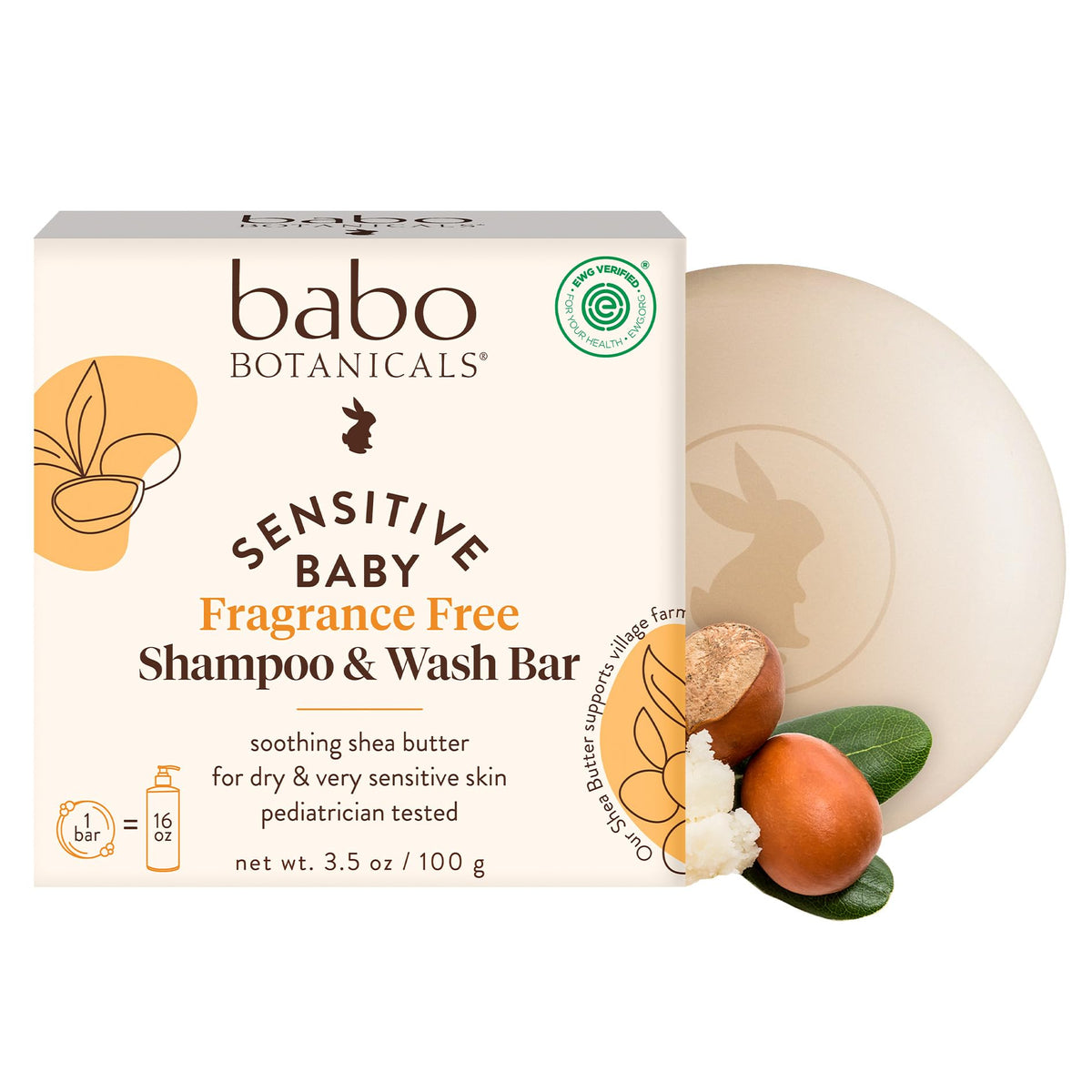 Babo Botanicals Shampoo & Bar Douche 2-en-1 vue de face