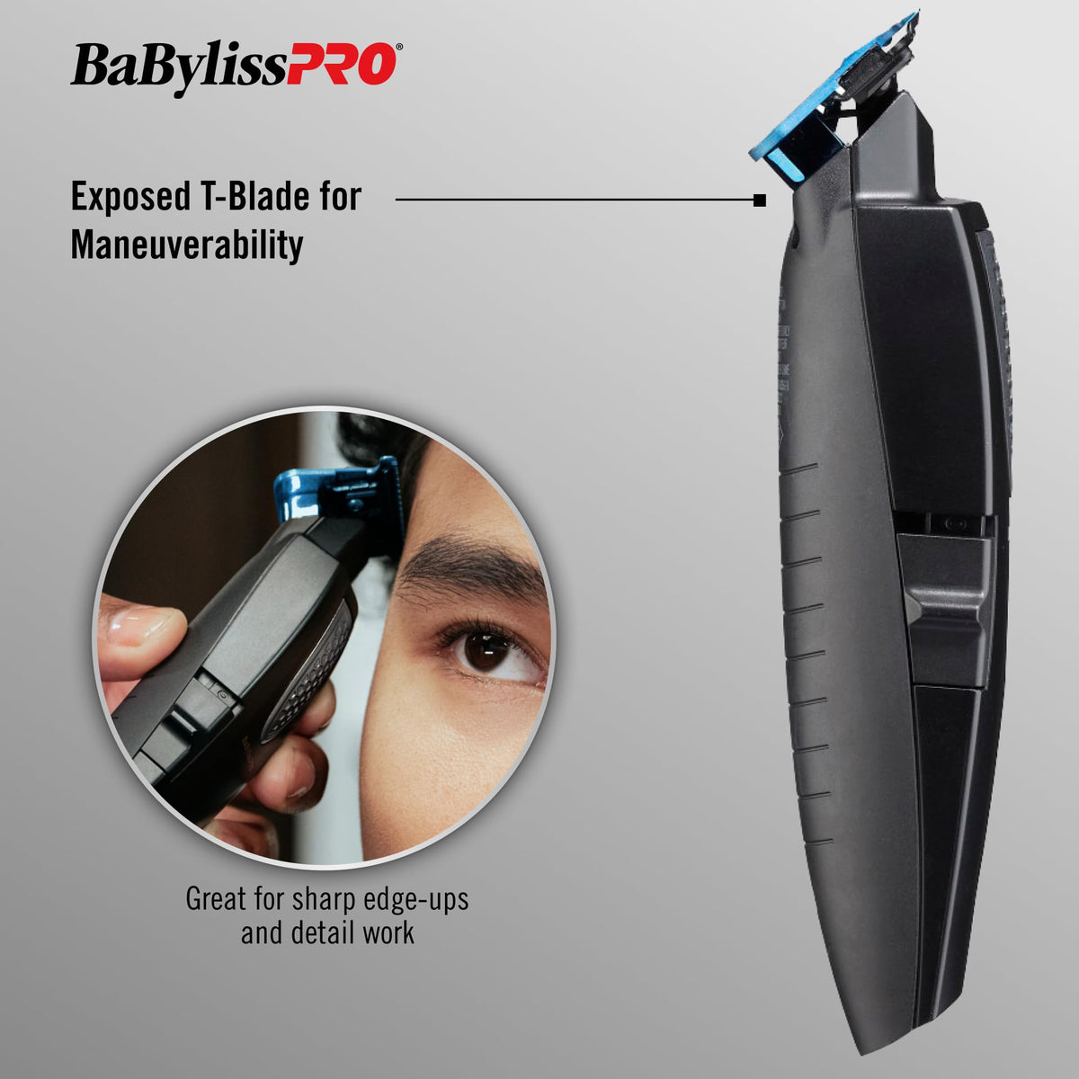 BaBylissPRO Tondeuse LithiumFX+ vue latérale avec batterie