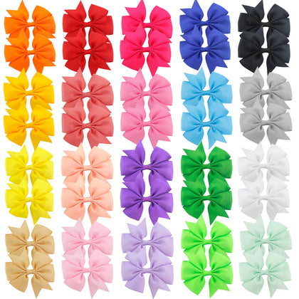 Babymatch Bows à cheveux Pinwheel 4 pouces en 20 couleurs ensemble