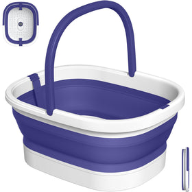 Bac à pieds Nekteck pliable vue de face avec design violet