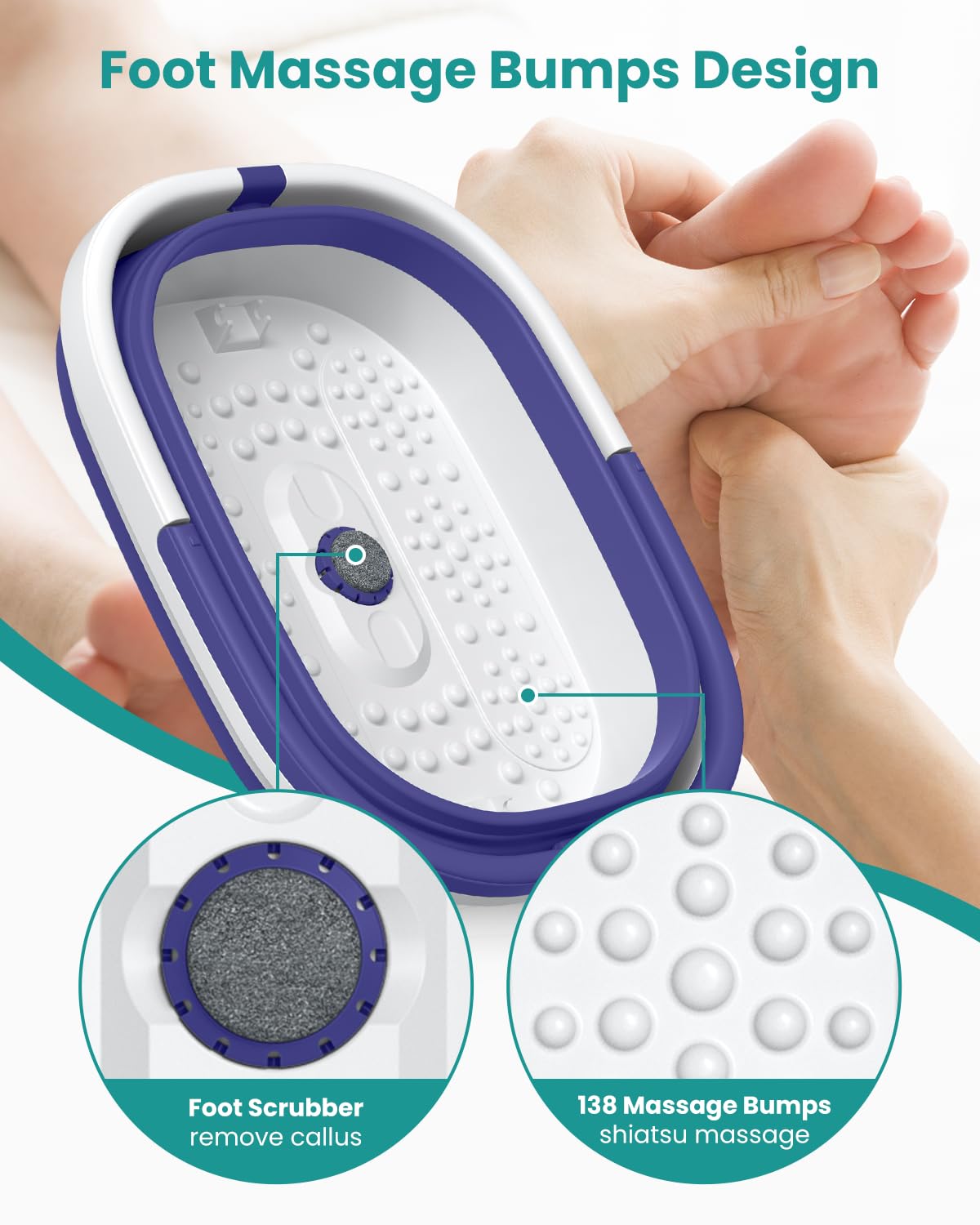 Bac à pieds Nekteck plié pour un rangement compact