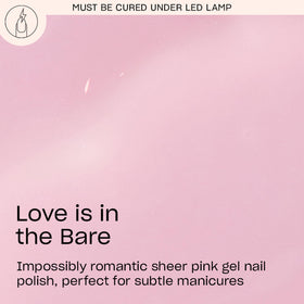 Back view of OPI GelColor Love is in the Bare nail polish bottle