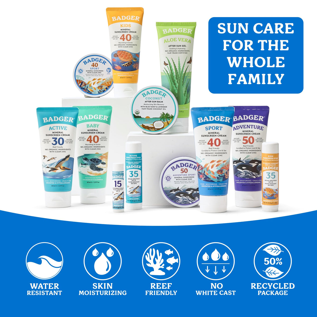 Badger Crème Solaire Minérale SPF 40 en voyage