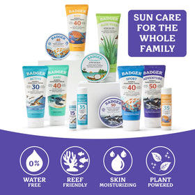 Badger crème solaire minérale SPF 50 application sur le visage