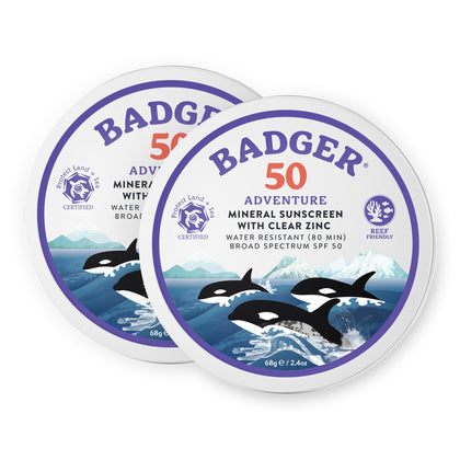 Badger crème solaire minérale SPF 50 packaging avant
