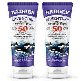 Badger Crème Solaire Minérale SPF 50 tube avant avec étiquette