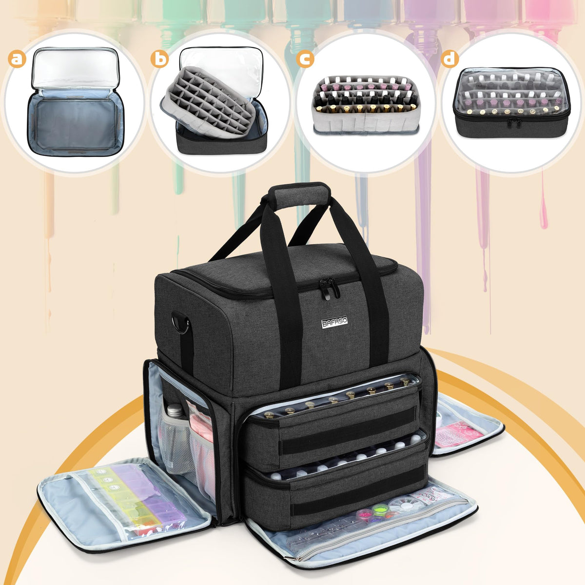 BAFASO organisateur avec lampe UV et produits de manucure