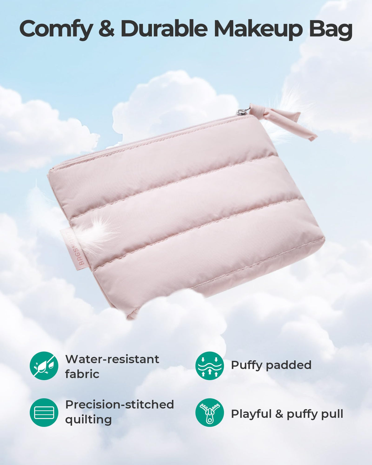 BAGSMART Petite Trousse de Maquillage ouverte montrant l'intérieur spacieux