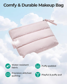 BAGSMART Petite Trousse de Maquillage ouverte montrant l'intérieur spacieux
