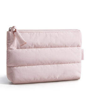 BAGSMART petite trousse de maquillage rose vue de face