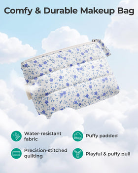 BAGSMART Petite Trousse de Maquillage vue latérale avec zip coloré