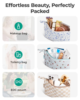 BAGSMART Trousse Cosmétique et accessoires de beauté sur un bureau