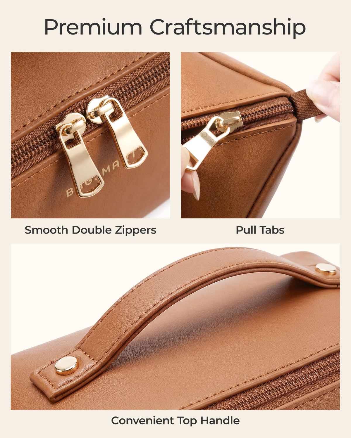 BAGSMART trousse de maquillage à plat avec tous les produits visibles