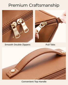 BAGSMART trousse de maquillage à plat avec tous les produits visibles