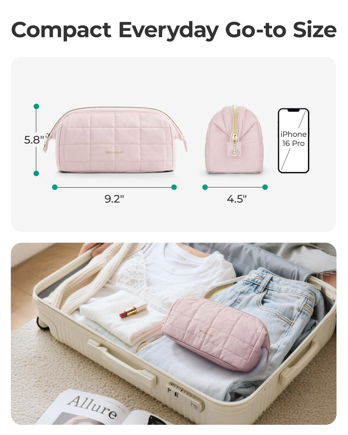 BAGSMART trousse de maquillage avec accessoires de beauté