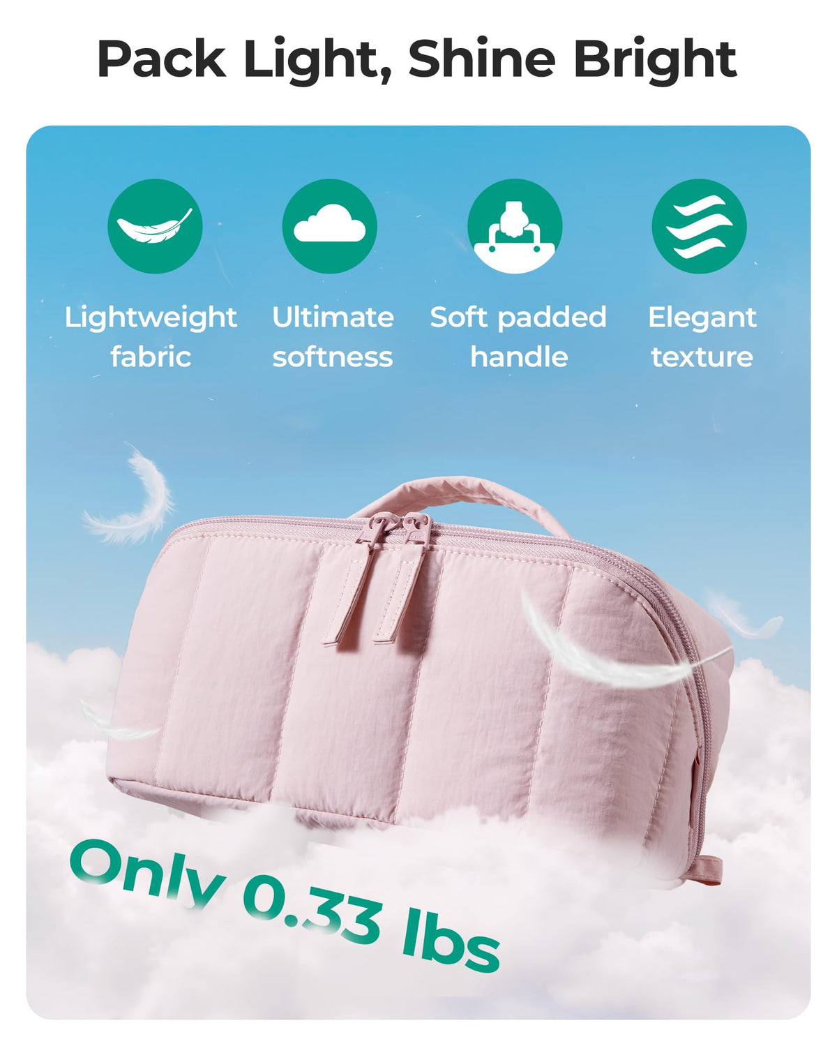 BAGSMART trousse de maquillage avec poche en PVC pour cosmétiques