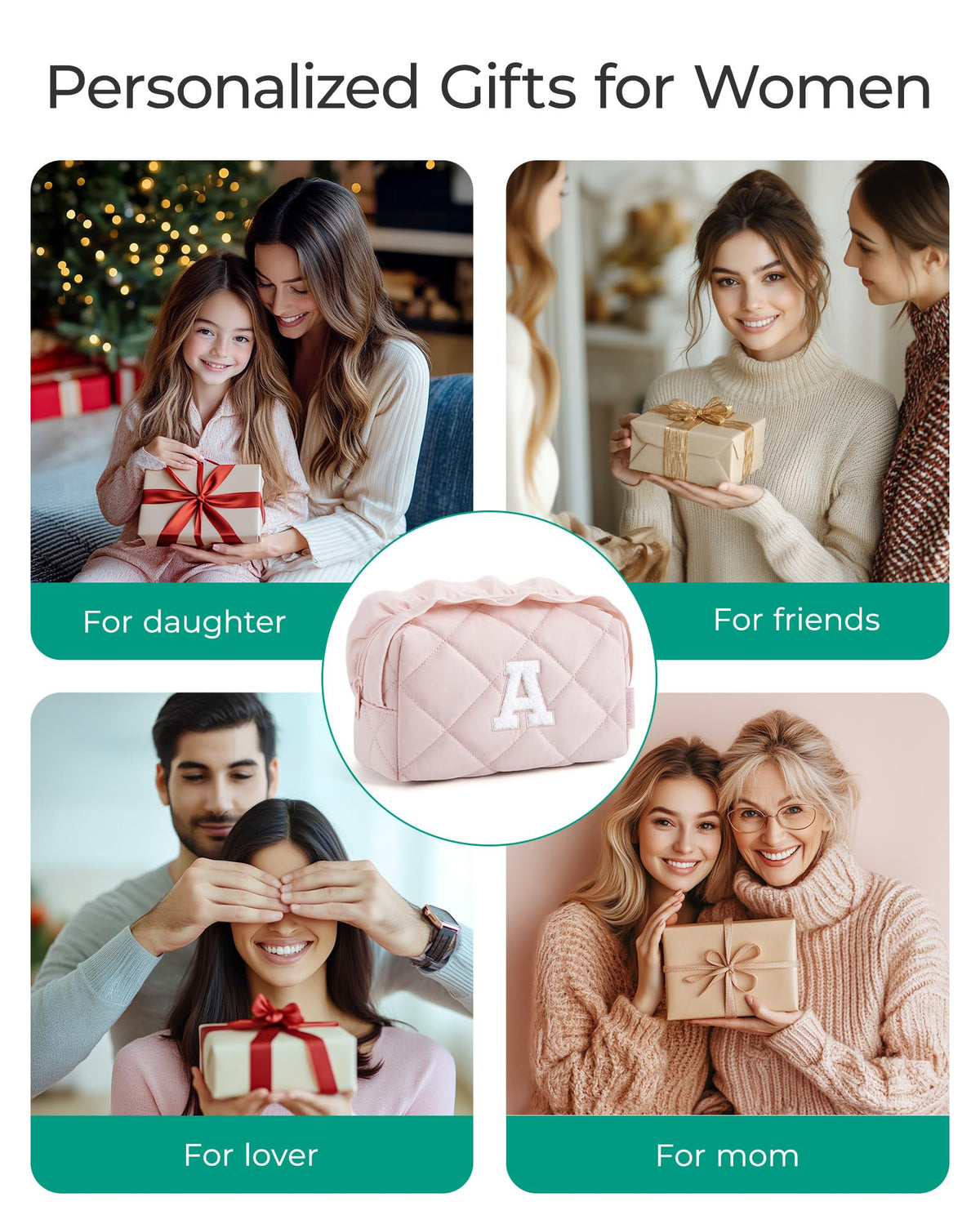 BAGSMART Trousse de Maquillage E-Pink avec fermeture éclair