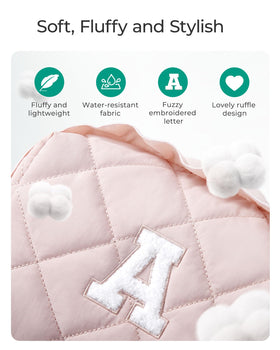 BAGSMART Trousse de Maquillage E-Pink ouverte avec produits de beauté