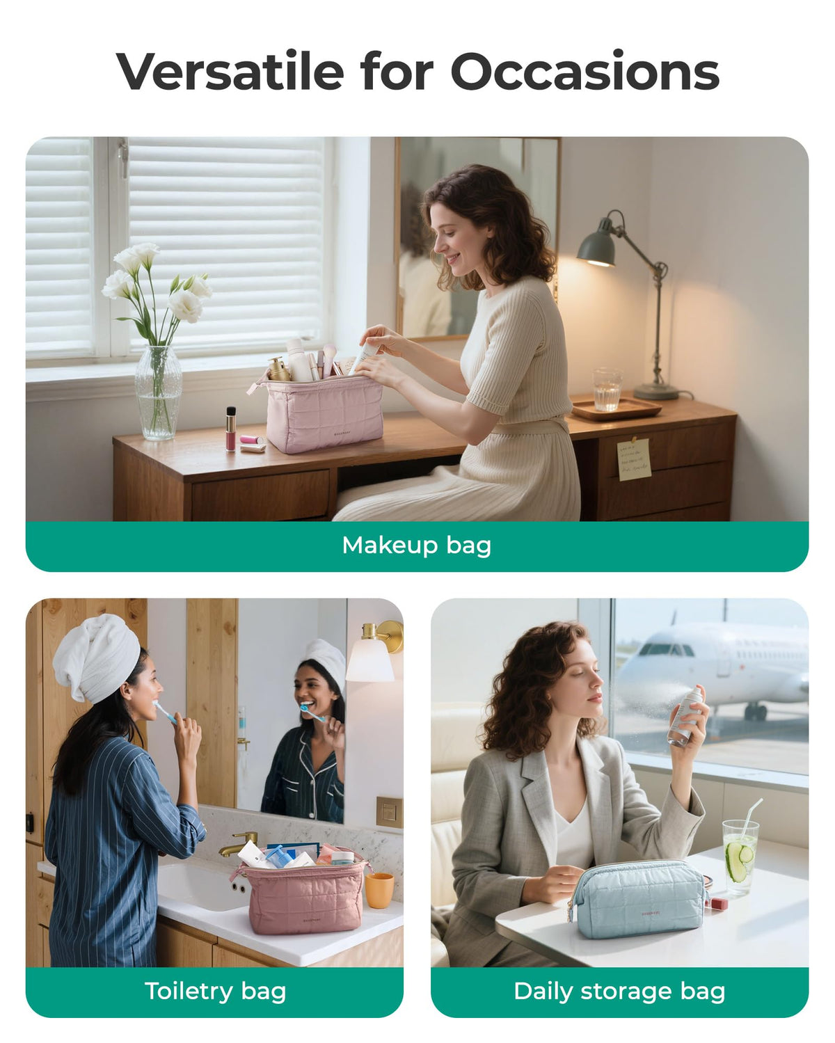 BAGSMART trousse de maquillage fermée vue de dos